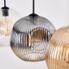 Ripoll Suspension, Boule lumineuse, Suspension Ambre, Clair, Fumé, 4 lumières