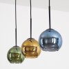 Koyoto Suspension, Boule lumineuse, Suspension Bleu, Or, Vert, 3 lumières