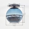 Koyoto Plafonnier, Boule lumineuse 30 cm Bleu, 1 lumière
