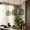 Ripoll Suspension, Boule lumineuse, Suspension Vert, 3 lumières