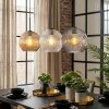 Ripoll Suspension, Boule lumineuse, Suspension Ambre, Clair, Fumé, 3 lumières
