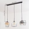 Ripoll Suspension, Boule lumineuse, Suspension Ambre, Clair, Fumé, 3 lumières
