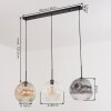 Ripoll Suspension, Boule lumineuse, Suspension Ambre, Clair, Fumé, 3 lumières