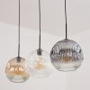 Ripoll Suspension, Boule lumineuse, Suspension Ambre, Clair, Fumé, 3 lumières