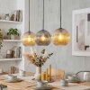 Ripoll Suspension, Boule lumineuse, Suspension Ambre, Fumé, 3 lumières