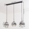 Ripoll Suspension, Boule lumineuse, Suspension Chrome, Clair, Fumé, 3 lumières