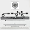 Ripoll Suspension, Boule lumineuse, Suspension Chrome, Clair, Fumé, 3 lumières
