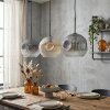 Ripoll Suspension, Boule lumineuse, Suspension Ambre, Clair, Fumé, 3 lumières