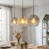 Ripoll Suspension, Boule lumineuse, Suspension Ambre, Clair, Fumé, 3 lumières