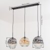 Ripoll Suspension, Boule lumineuse, Suspension Ambre, Clair, Fumé, 3 lumières