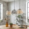 Ripoll Suspension, Boule lumineuse, Suspension Ambre, Clair, Fumé, 3 lumières