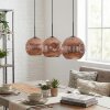 Ripoll Suspension, Boule lumineuse, Suspension Cuivré, 3 lumières