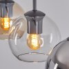 Koyoto Suspension, Boule lumineuse, Suspension Ambre, Chrome, Clair, Fumé, 3 lumières