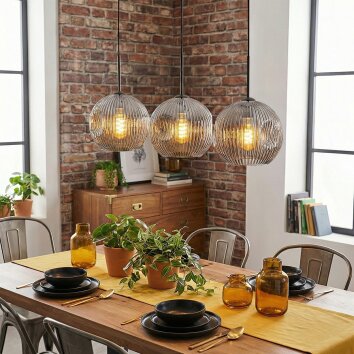 Ripoll Suspension, Boule lumineuse, Suspension Fumé, 3 lumières