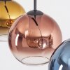 Koyoto Suspension, Boule lumineuse, Suspension Bleu, Or, Clair, Cuivré, 3 lumières