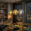 Koyoto Suspension, Boule lumineuse, Suspension Bleu, Or, Vert, 3 lumières