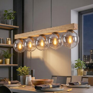 Gastor Suspension, Boule lumineuse, Suspension Écru, Noir, 5 lumières