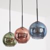 Koyoto Suspension, Boule lumineuse, Suspension Bleu, Vert, Cuivré, 3 lumières
