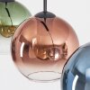 Koyoto Suspension, Boule lumineuse, Suspension Bleu, Vert, Clair, Cuivré, 3 lumières
