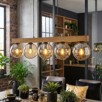 Gastor Suspension, Boule lumineuse, Suspension Écru, Noir, 5 lumières
