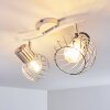 Plafonnier Barakaldo Chrome, Blanc, 2 lumières