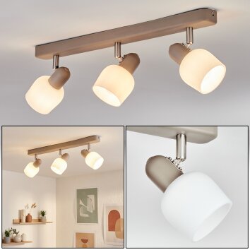 Sivol Plafonnier, Spot de plafond Nickel mat, Sable, 3 lumières