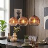Ripoll Suspension, Boule lumineuse, Suspension Clair, Cuivré, 3 lumières