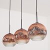 Ripoll Suspension, Boule lumineuse, Suspension Clair, Cuivré, 3 lumières
