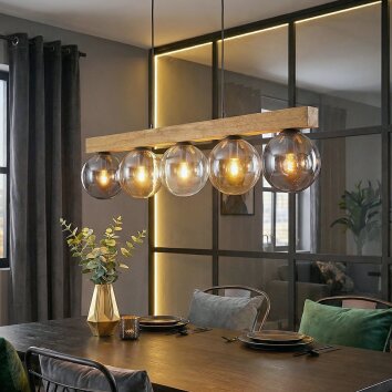 Gastor Suspension, Boule lumineuse, Suspension Écru, Noir, 5 lumières
