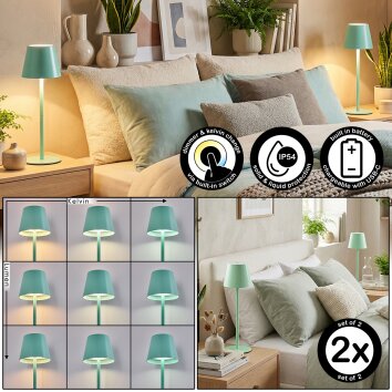 Salgadinho Lampe de table d'extérieur, Lampe à poser LED Vert, 1 lumière