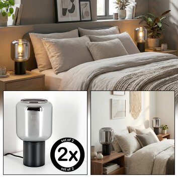 Runel Lampe à poser Noir, 1 lumière