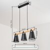 Andian Suspension, Suspension Écru, Noir, 3 lumières