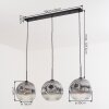Ripoll Suspension, Boule lumineuse, Suspension Clair, Fumé, 3 lumières