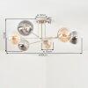 Gastor Plafonnier, Boule lumineuse 80 cm Sable, 6 lumières