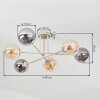 Gastor Plafonnier, Boule lumineuse 80 cm Sable, 6 lumières