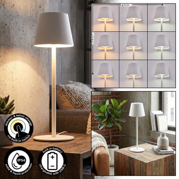 Salgadinho Lampe de table d'extérieur, Lampe à poser LED Blanc, 1 lumière