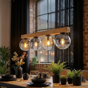 Gastor Suspension, Boule lumineuse, Suspension Écru, Noir, 4 lumières