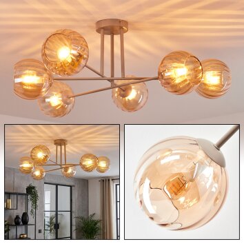 Koyoto Plafonnier, Boule lumineuse 78 cm Sable, 6 lumières