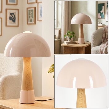 Style champignon  Forgek Lampe à poser Champagne, Couleur bois, 1 lumière