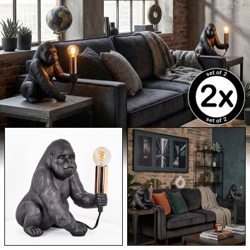 Zarik Lampe à poser Cuivre, Noir, 1 lumière