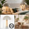Forgek Lampe à poser Gris, Couleur bois, 1 lumière