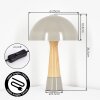 Forgek Lampe à poser Gris, Couleur bois, 1 lumière