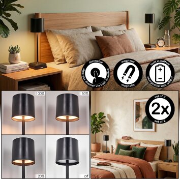 Kaval Lampe à poser LED Noir, 1 lumière