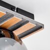 Rafon Plafonnier, Boule lumineuse Couleur bois, Noir, 2 lumières