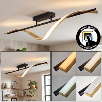 Kelon Plafonnier LED Noir, 1 lumière