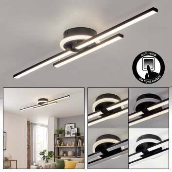 Velon Plafonnier LED Noir, 1 lumière