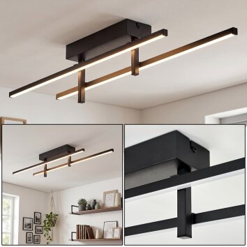 Kiron Plafonnier LED Noir, 1 lumière