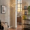 Melak Lampadaire, Liseuse LED Nickel mat, 2 lumières