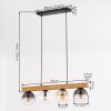 Koyoto Suspension, Boule lumineuse, Suspension Écru, Noir, 4 lumières