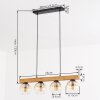 Koyoto Suspension, Boule lumineuse, Suspension Écru, Noir, 4 lumières